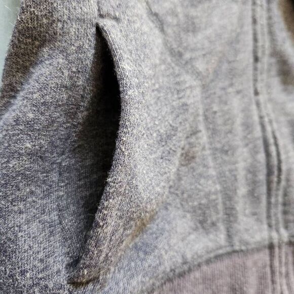 OshKosh girls size 8 navy blue pink textured hoodie zip up sweater - Picture 4 of 6